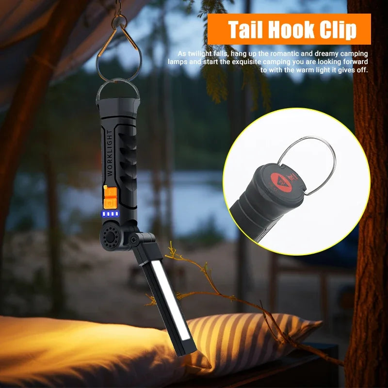 LAMPE LED COB Rechargeable 360° - Éclairage puissant pour voiture et atelier