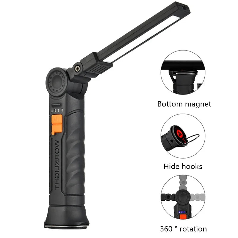 LAMPE LED COB Rechargeable 360° - Éclairage puissant pour voiture et atelier