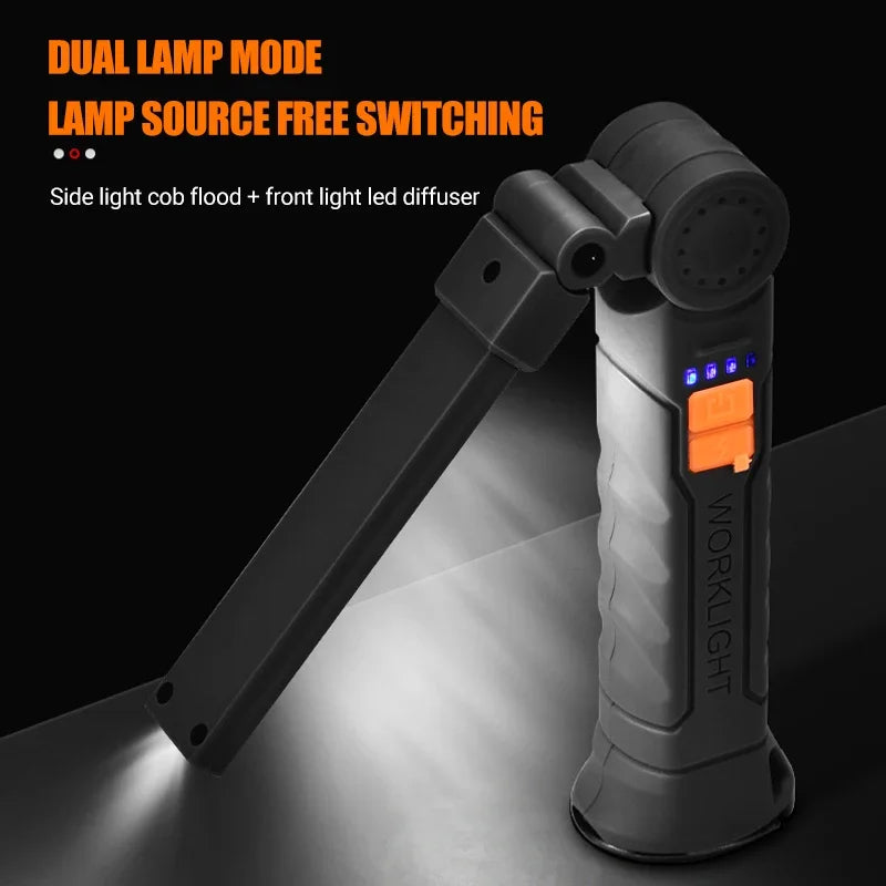 LAMPE LED COB Rechargeable 360° - Éclairage puissant pour voiture et atelier
